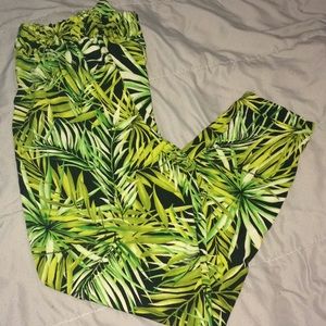 Forever 21 tropical palm tree harem pants